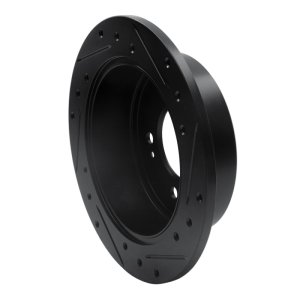 Kia Forte Brake Rotor (1) - Rear Left - R1 Concepts - Drilled & Slotted - Black - `10-`13